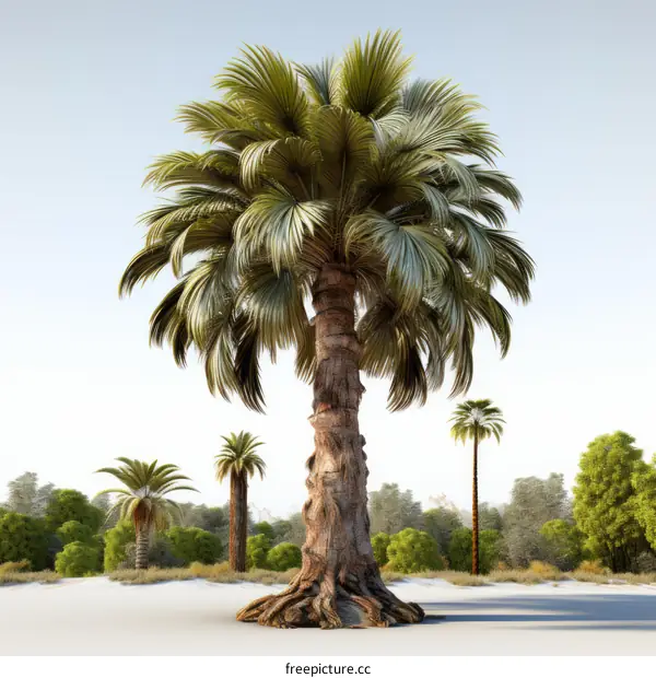 A Verdant Palm Soars in the Desert's Embrace