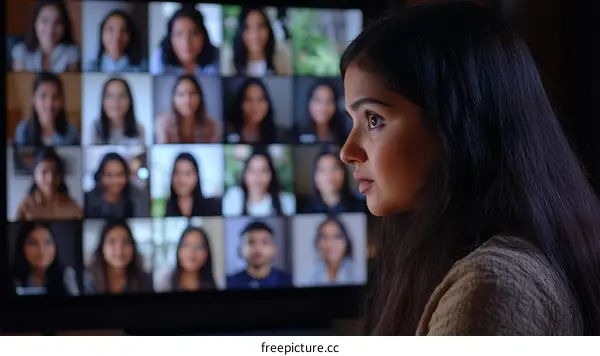 Video Conference Diverse Group of People