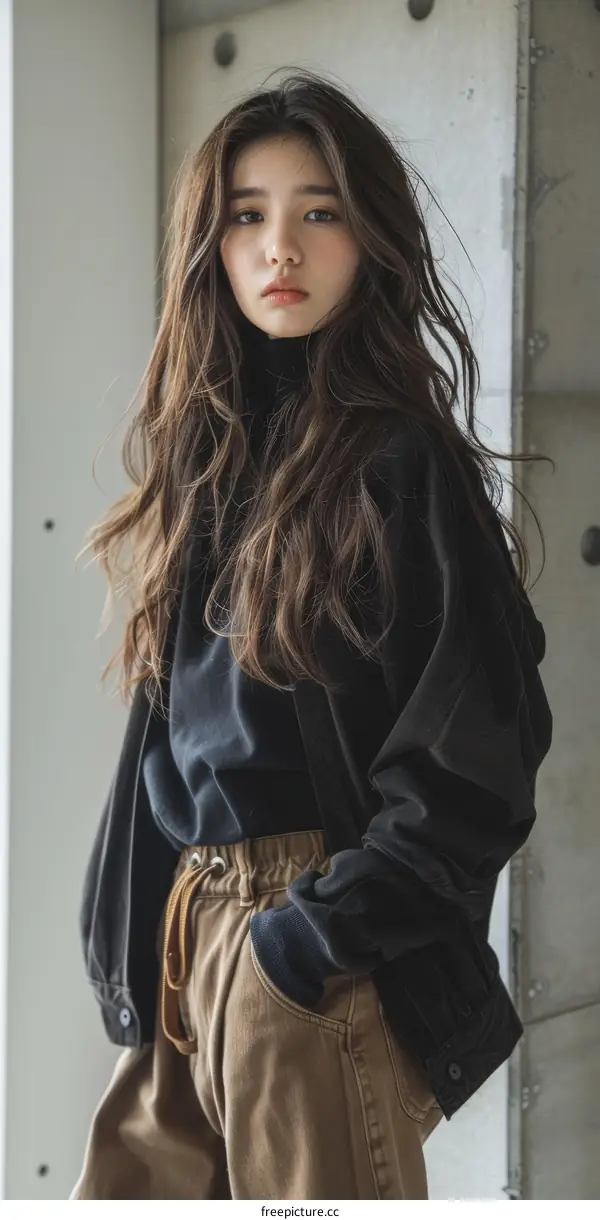 Asian Woman in Stylish Fashion Portrait