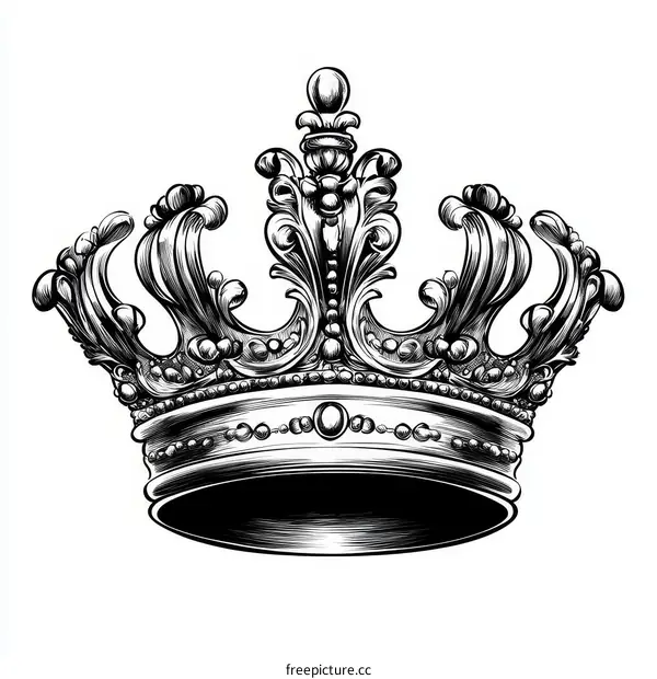 Ornate Vintage Crown Illustration