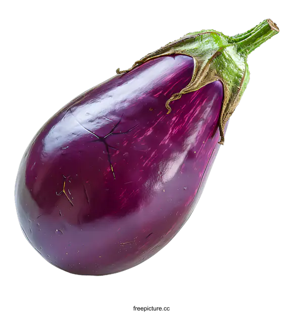 [Transparent Background PNG]Fresh eggplant isolated on white background