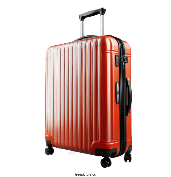 [Transparent Background PNG]Stylish Red Suitcase Luggage