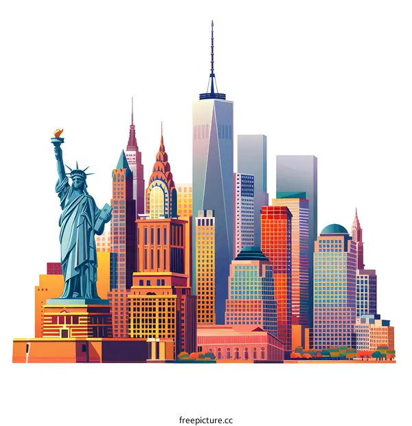 New York City Skyline Illustration