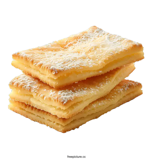 [Transparent Background PNG]Stack of Puff Pastry Cookies