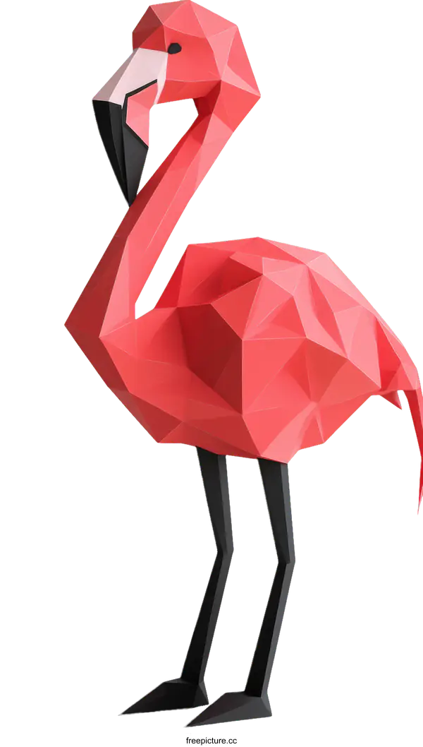 [Transparent Background PNG]Geometric Flamingo Illustration Design