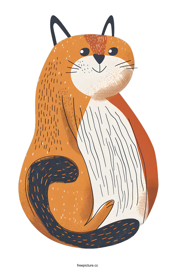 [Transparent Background PNG]Cute Cartoon Cat Illustration