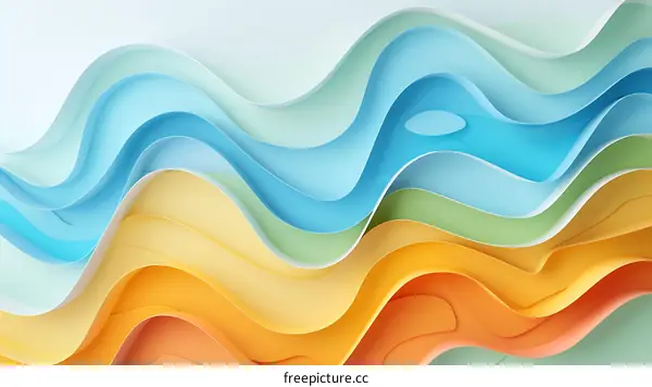 Abstract Colorful Paper Wave Background Design
