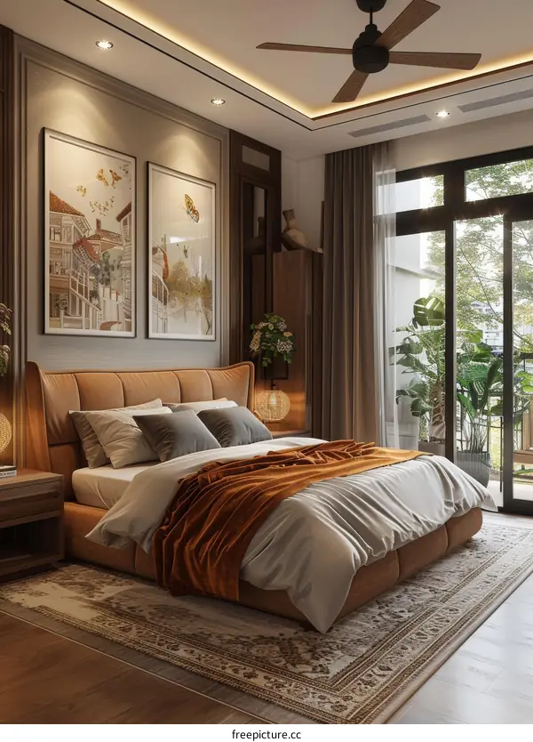 Elegant Bedroom Interior Design with Warm Tones