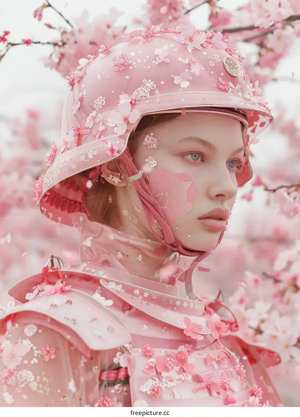 Warrior of Spring A Woman in Pink Armor
