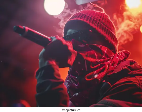 Masked Singer Rapper in Red Smoke