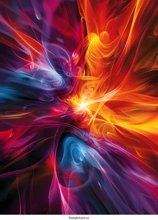 Abstract Art Background With Vibrant Colors And Swirling Patterns