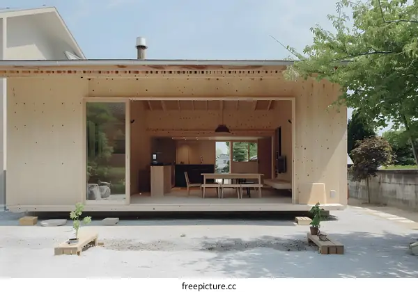 Modern Wooden House with Open Concept Design