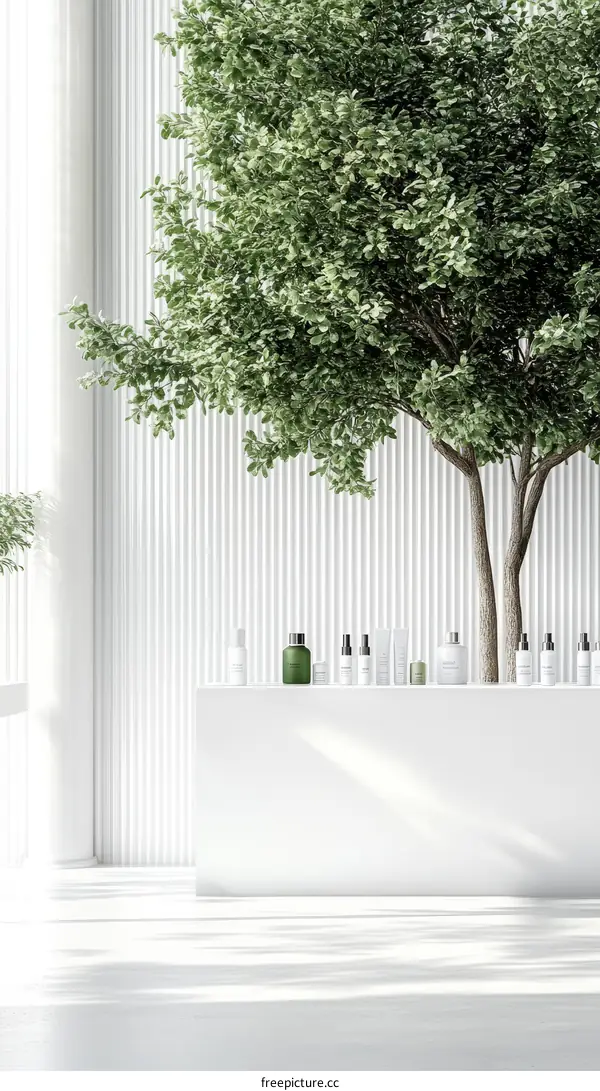 Modern Minimalist Spa Reception Area Illustration