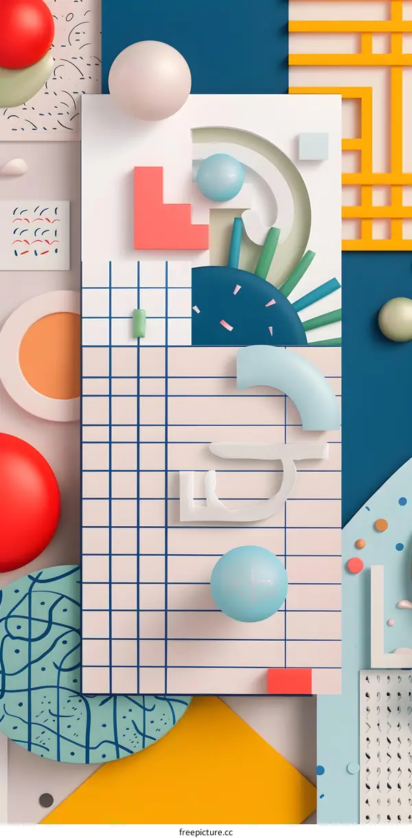 Abstract 3D Geometric Shapes Design