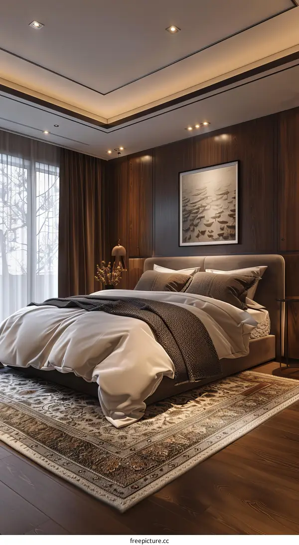Modern and Comfort Bedroom with Wooden Furniture