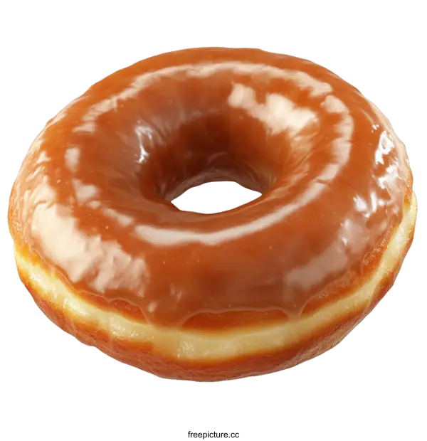 [Transparent Background PNG]Delicious Glazed Doughnut Close-up