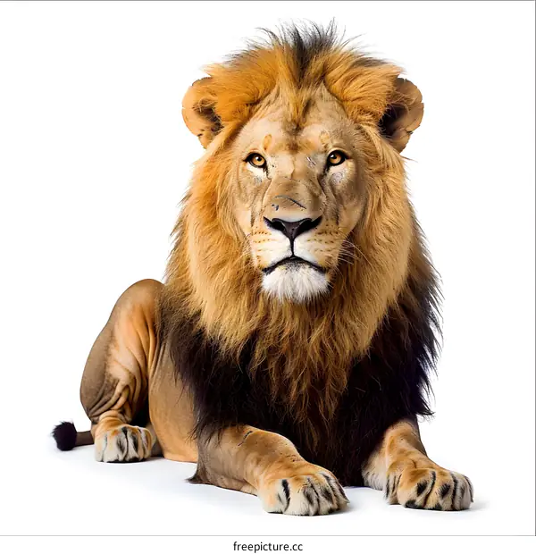 Portrait of Lion against White Background