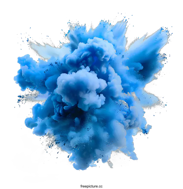 [Transparent Background PNG]Blue powder explosion