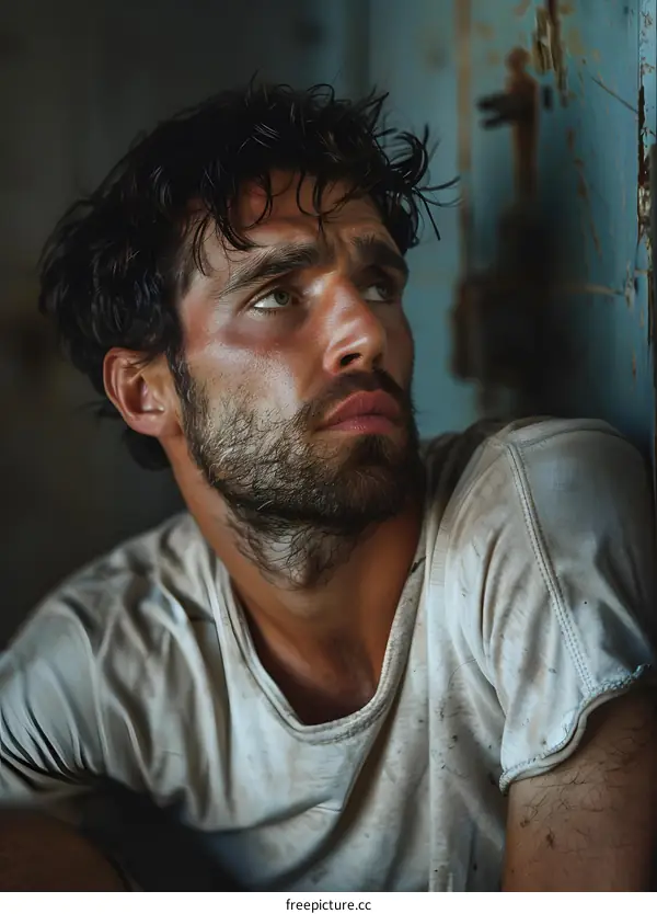 Portrait of a Man With a Worried Expression