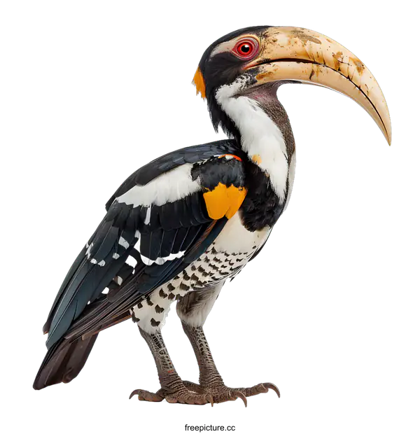 [Transparent Background PNG]Von der Deckens Hornbill on White Background