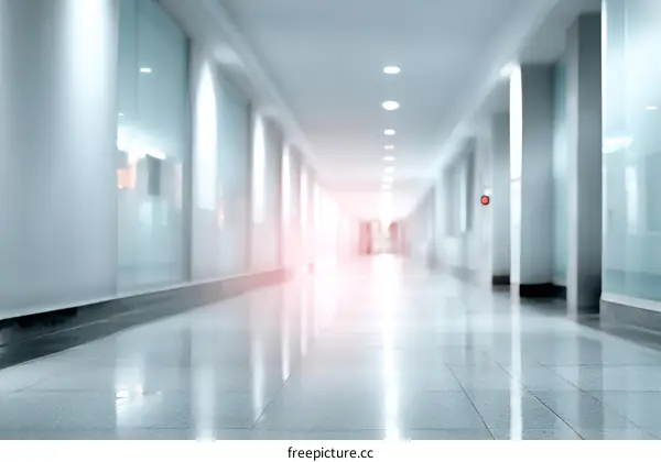 Empty Modern Hospital Corridor Interior