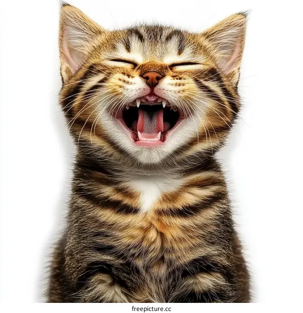 Adorable Kitten with Open Mouth