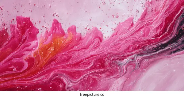Abstract Pink and White Fluid Art Design