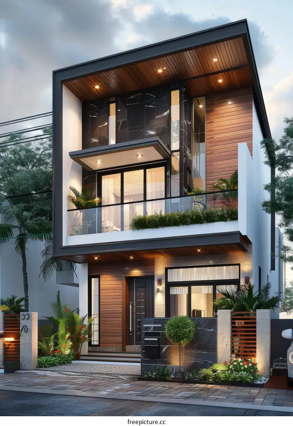 Modern House Exterior Design Illustration