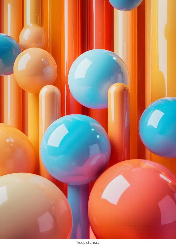 Abstract 3D Spheres Floating in Space