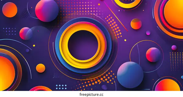 Abstract Colorful Circles Pattern Background