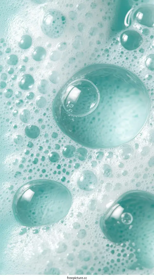 Closeup Soap Bubbles and Foam Texture