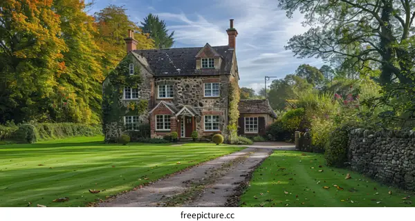 An English country house in the autumn