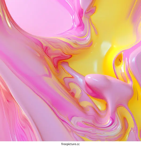 Pink and yellow abstract painting
