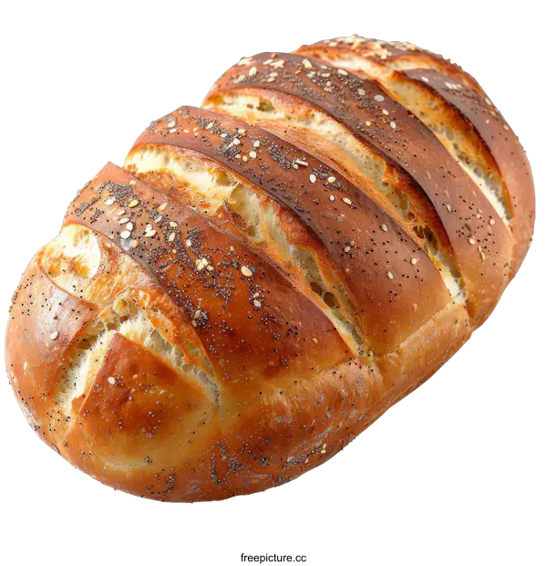 [Transparent Background PNG]Loaf of Bread with Sesame Seeds on transparent background