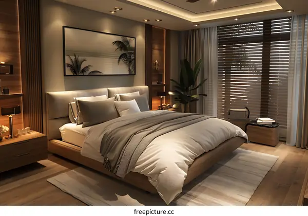 Beach hut under the palm trees