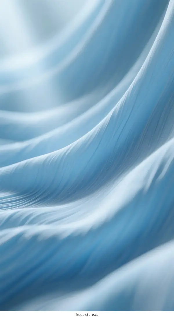 Soft Flowing Blue Fabric with Gentle Curves and Wrinkles