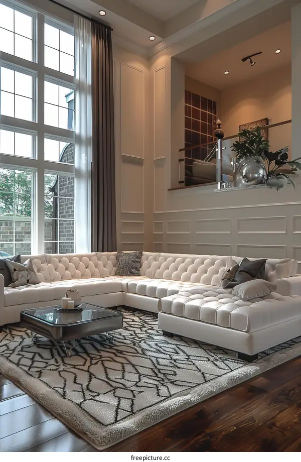 Modern and Minimalistic Living Room with Large Window