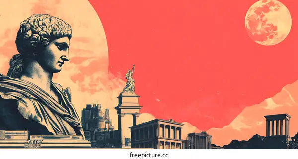 Abstract Art Collage of Ancient Roman Architecture