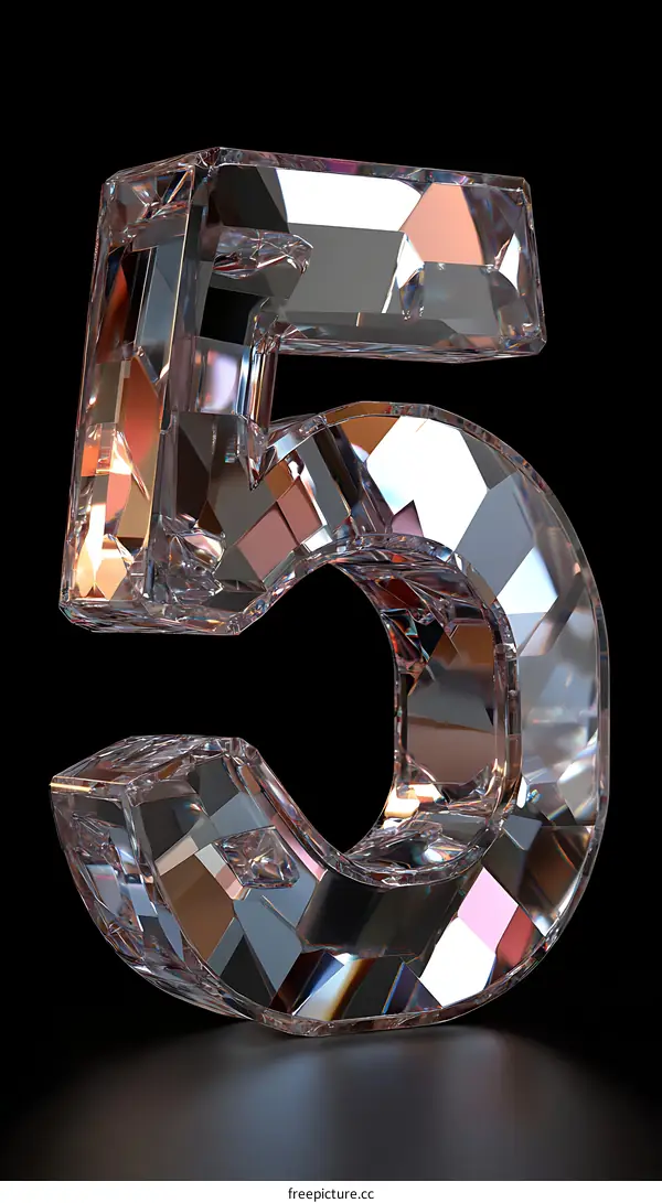 Crystal Number Five Design Illustration