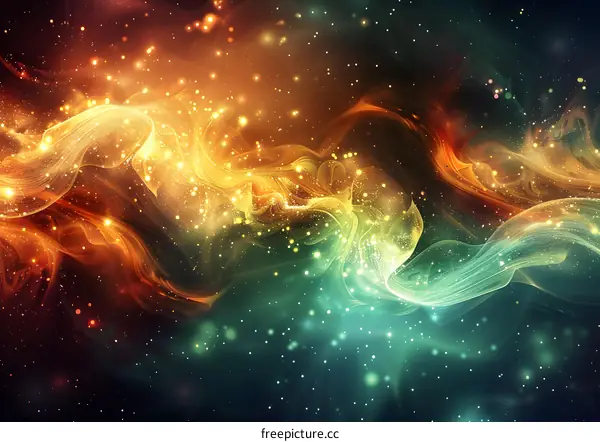 Colorful abstract glowing magic smoke
