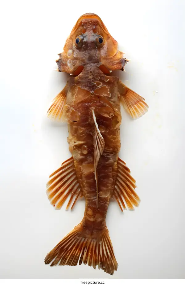 Preserved Fish Specimen on White Background