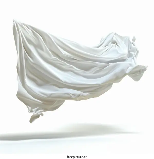 White cloth flying in the wind