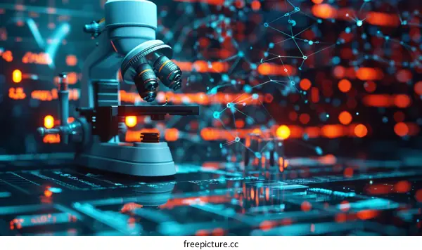 Microscope with Red and Blue Circuitry