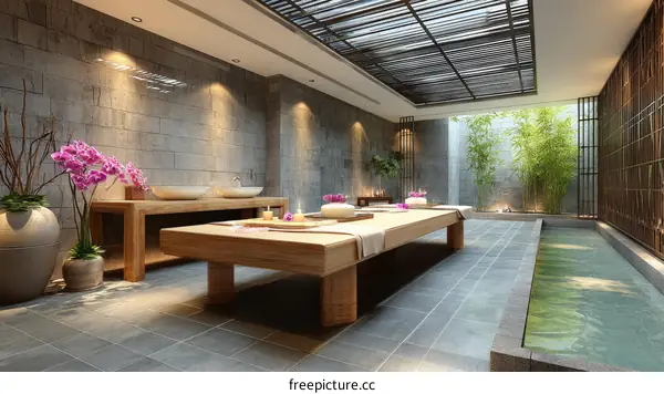 Modern Asian Spa Relaxation Area Design