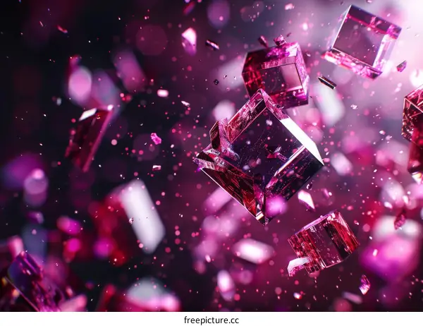 Pink Crystal Explosion: Abstract Art Background