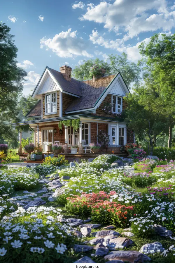 Charming Farmhouse with Blooming Garden