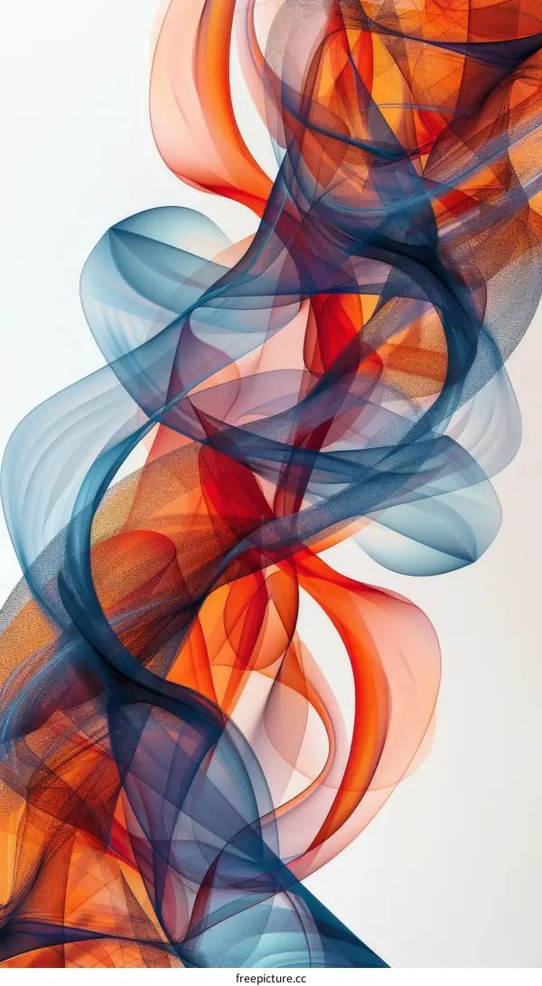 Vibrant Red and Blue Flowing Wave Art