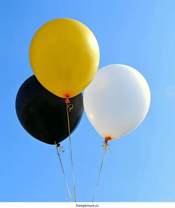 Three Balloons Against Blue Sky
