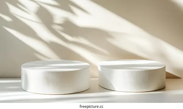 Minimalist White Cylinder Display Stands