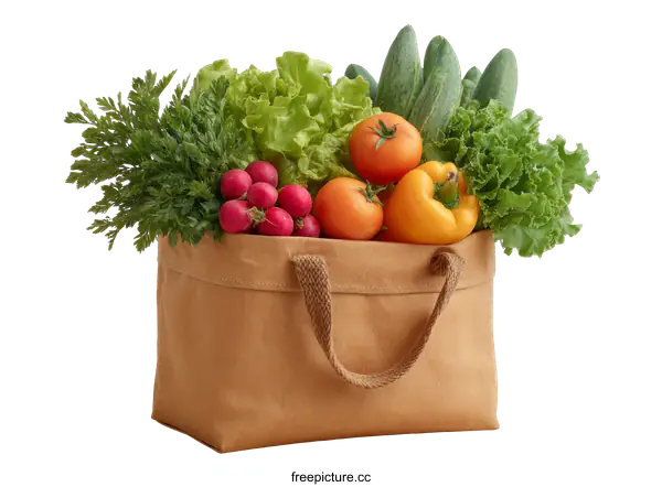 [Transparent Background PNG]Fresh Produce in Eco-Friendly Shopping Bag